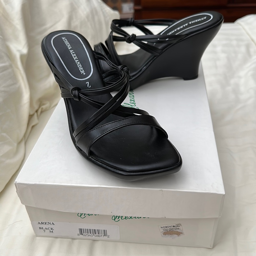 Athena Alexander black wedges